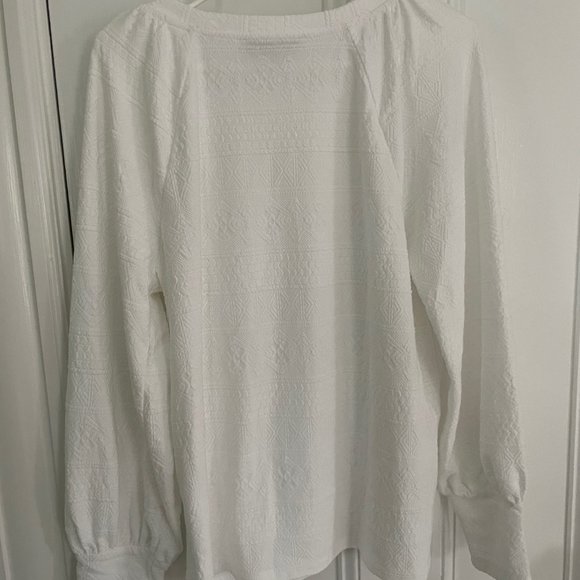 Ann Taylor Loft crew neck patterned top - Picture 2 of 5